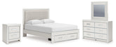 Best Deals Furniture - Ashley Furniture - Zuraleus Queen Storage Bed, Dresser, Mirror and Nightstand - Queen Storage Bed, Dresser, Mirror and Nightstand - PCB3381B15